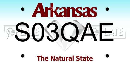 S03QAE Arkansas License Plate