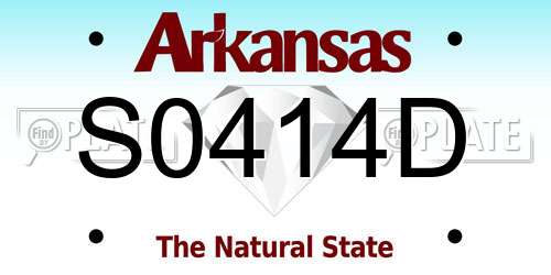 S0414D Arkansas License Plate