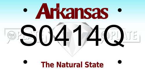 S0414Q Arkansas License Plate