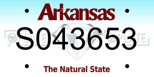 S043653 Arkansas License Plate