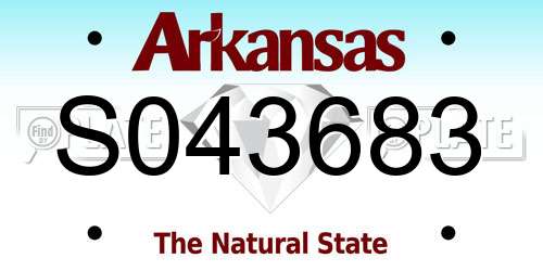 S043683 Arkansas License Plate