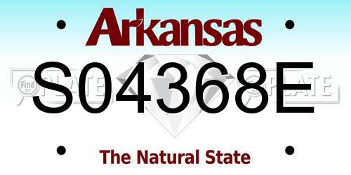 S04368E Arkansas License Plate