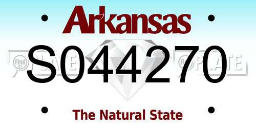 S044270 Arkansas License Plate