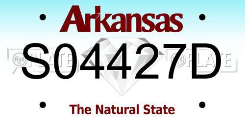 S04427D Arkansas License Plate