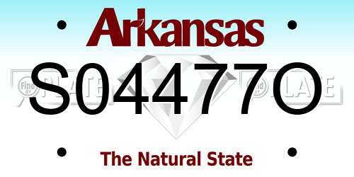 S04477O Arkansas License Plate