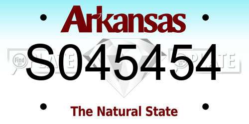 S045454 Arkansas License Plate