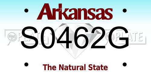 S0462G Arkansas License Plate