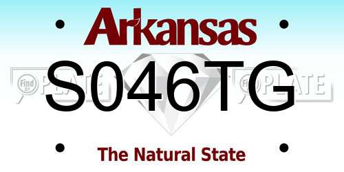 S046TG Arkansas License Plate