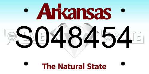 S048454 Arkansas License Plate