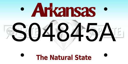 S04845A Arkansas License Plate