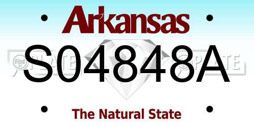 S04848A Arkansas License Plate