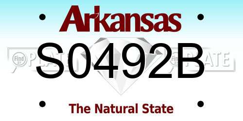 S0492B Arkansas License Plate