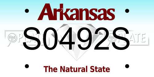 S0492S Arkansas License Plate