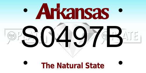 S0497B Arkansas License Plate