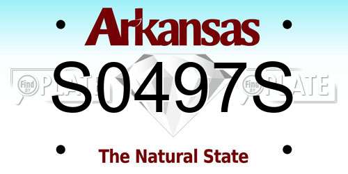 S0497S Arkansas License Plate