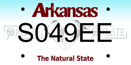 S049EE Arkansas License Plate