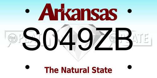 S049ZB Arkansas License Plate
