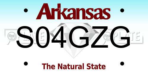 S04GZG Arkansas License Plate