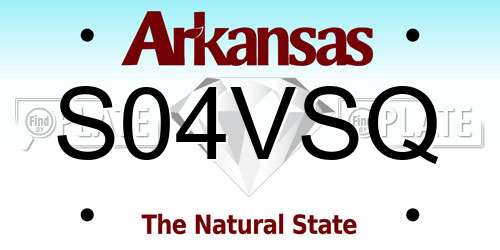 S04VSQ Arkansas License Plate
