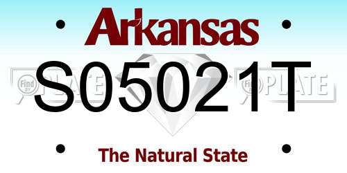 S05021T Arkansas License Plate