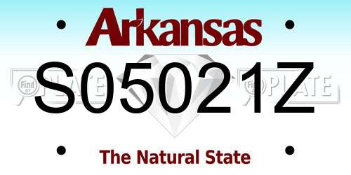 S05021Z Arkansas License Plate