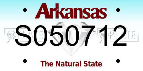 S050712 Arkansas License Plate