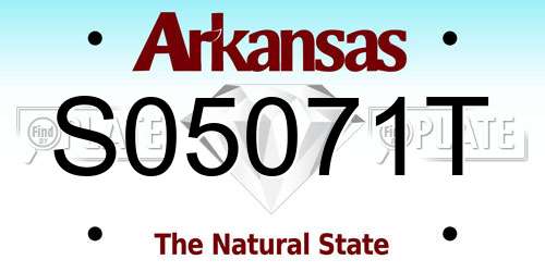 S05071T Arkansas License Plate