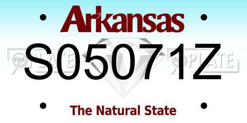 S05071Z Arkansas License Plate