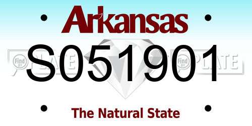 S051901 Arkansas License Plate