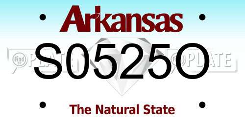S0525O Arkansas License Plate