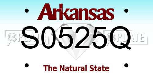 S0525Q Arkansas License Plate