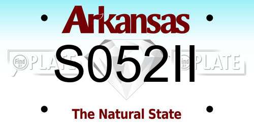 S052II Arkansas License Plate