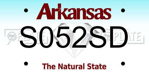 S052SD Arkansas License Plate