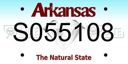 S055108 Arkansas License Plate