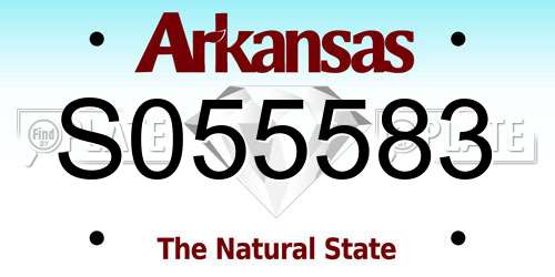 S055583 Arkansas License Plate