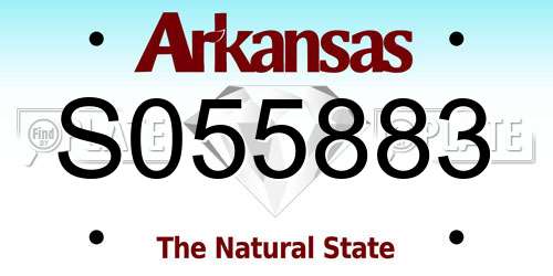 S055883 Arkansas License Plate