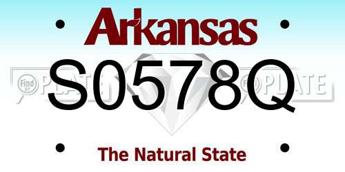 S0578Q Arkansas License Plate