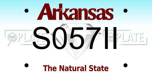 S057II Arkansas License Plate