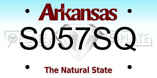 S057SQ Arkansas License Plate