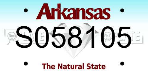 S058105 Arkansas License Plate