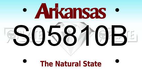 S05810B Arkansas License Plate