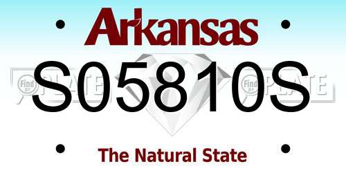 S05810S Arkansas License Plate