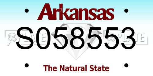 S058553 Arkansas License Plate