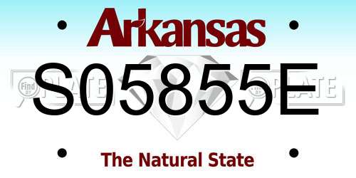 S05855E Arkansas License Plate