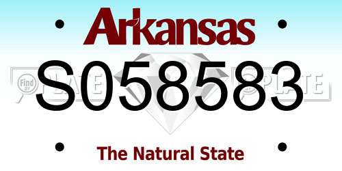 S058583 Arkansas License Plate