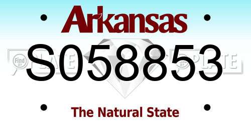 S058853 Arkansas License Plate