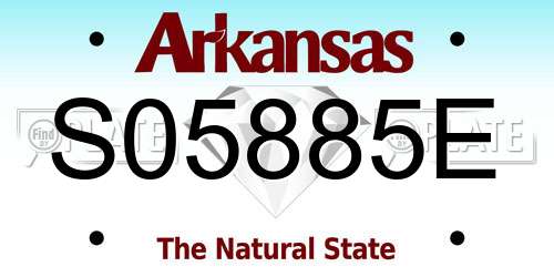 S05885E Arkansas License Plate