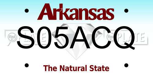 S05ACQ Arkansas License Plate