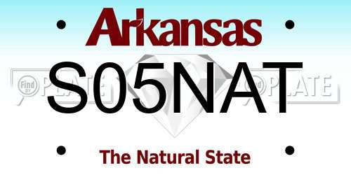 S05NAT Arkansas License Plate