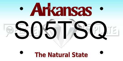 S05TSQ Arkansas License Plate